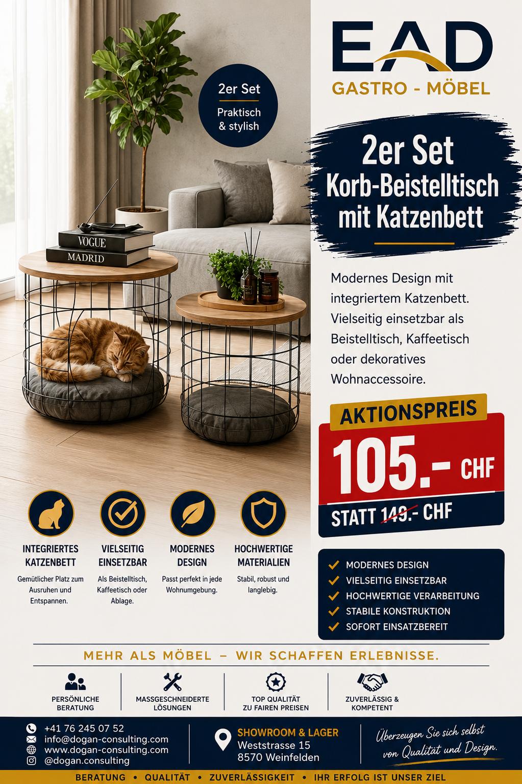 2er-Set Korb-Beistelltische mit Holzplatte | Lieferzeit 3–4 Wochen