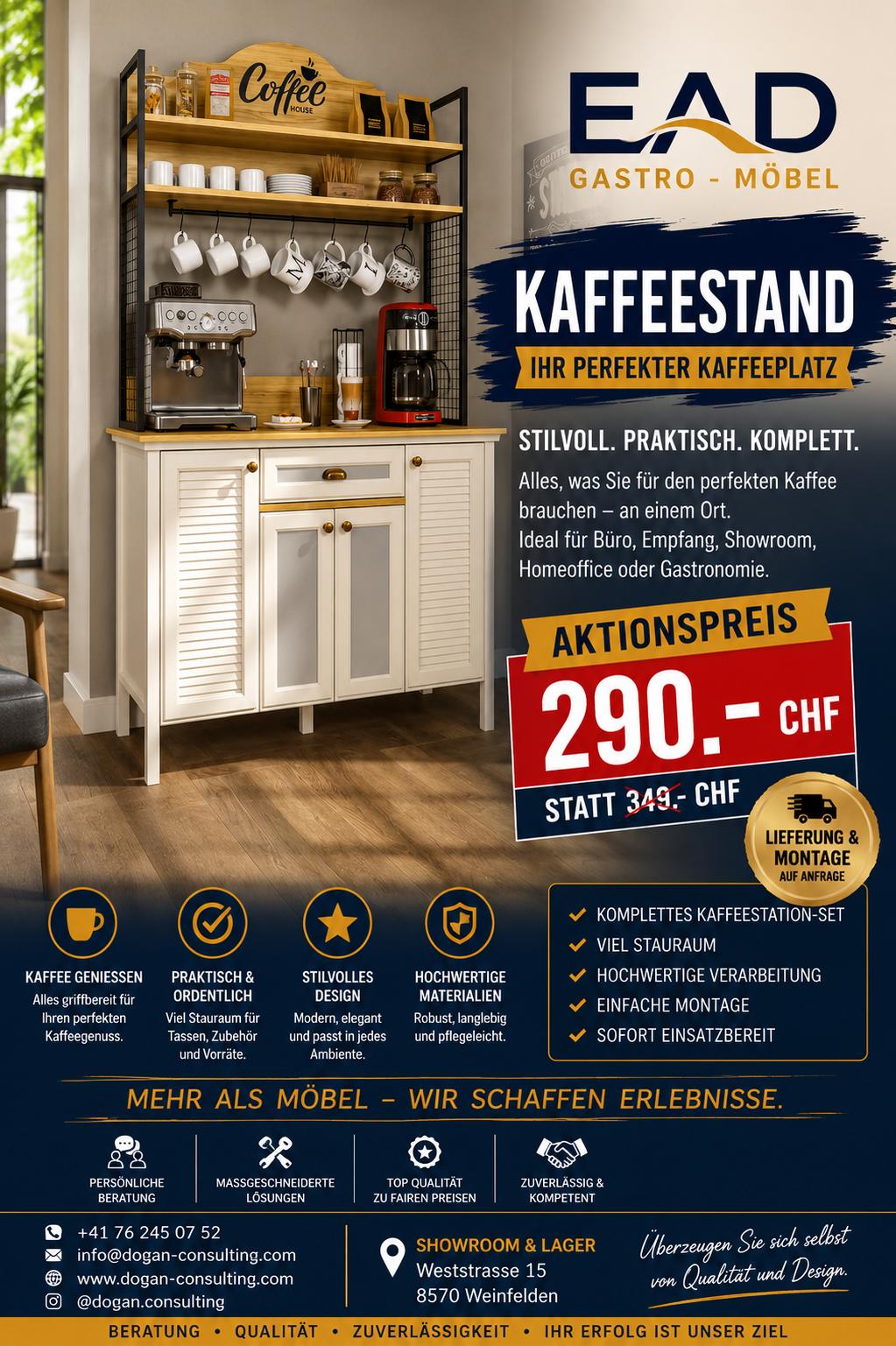 Kaffeestand / Kaffeebar – CHF 290.– | Lieferzeit 3–4 Wochen