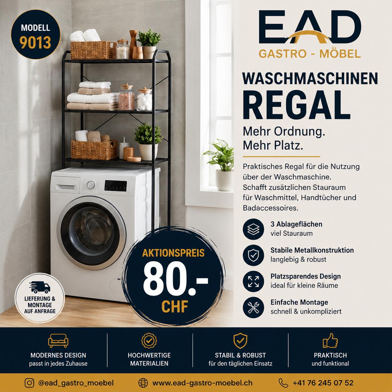Waschmaschinenregal – platzsparend | Lieferzeit 3–4 Wochen