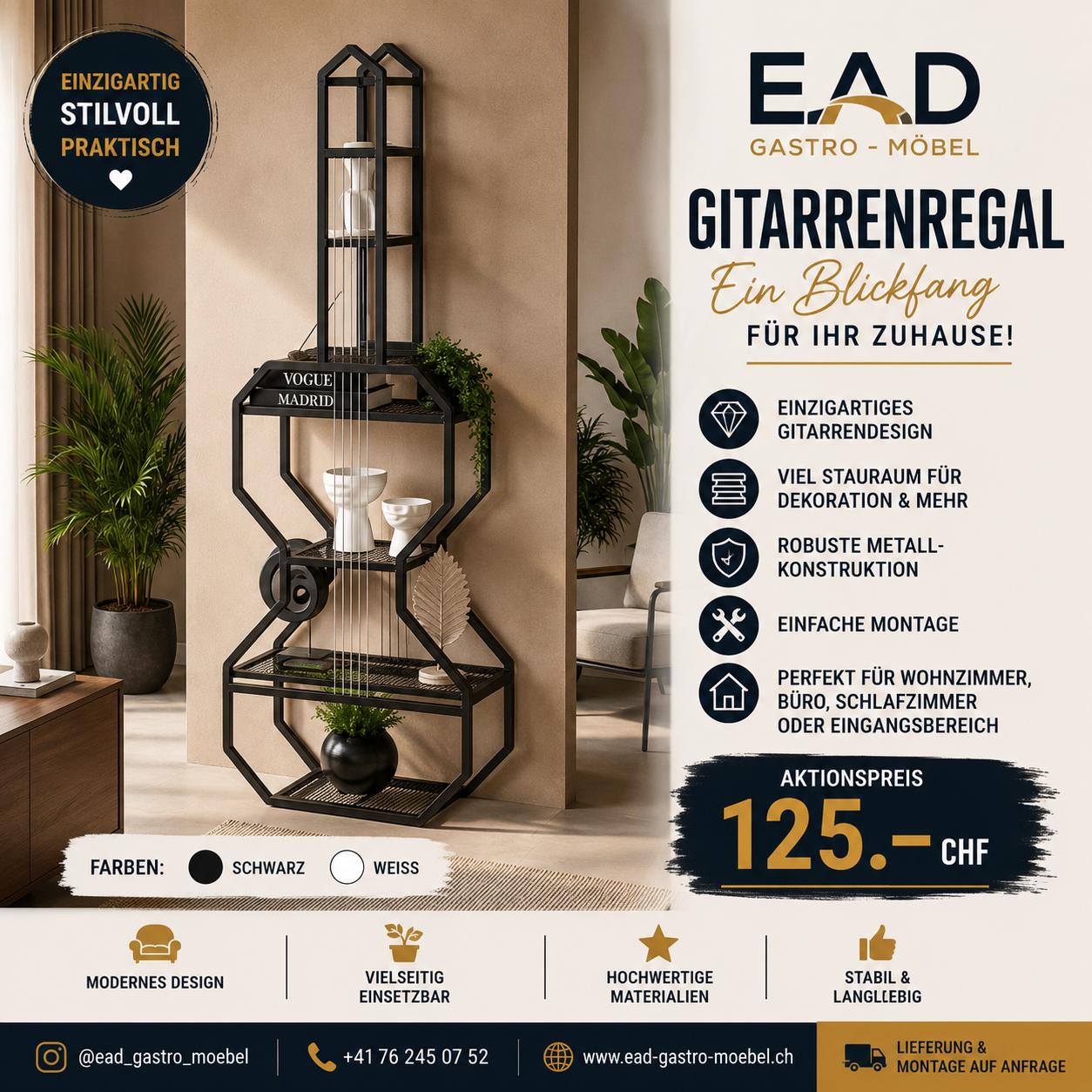 Gitarrenregal im Industrial Design | Lieferzeit 3–4 Wochen