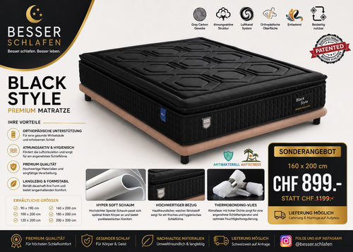 Black Komplettbett mit Matratze